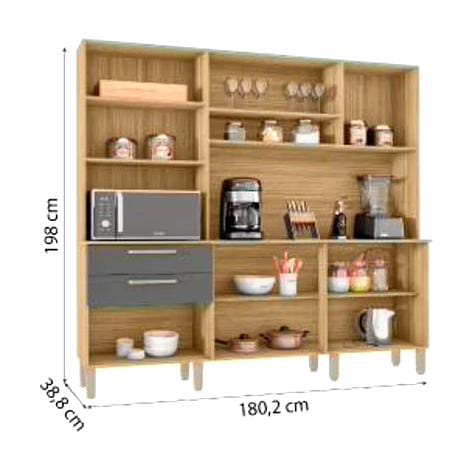 Armário de Cozinha Completa 6 Portas 1 Gaveta