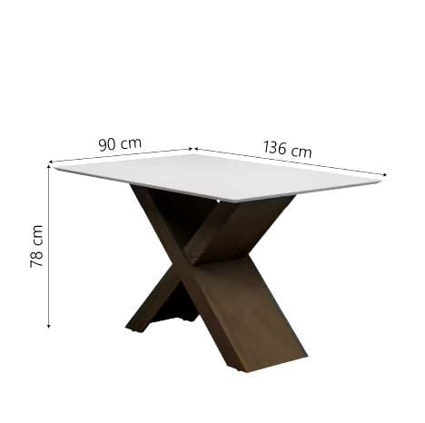 Conjunto Mesa de Jantar 1,35m MDF com 4 Cadeiras